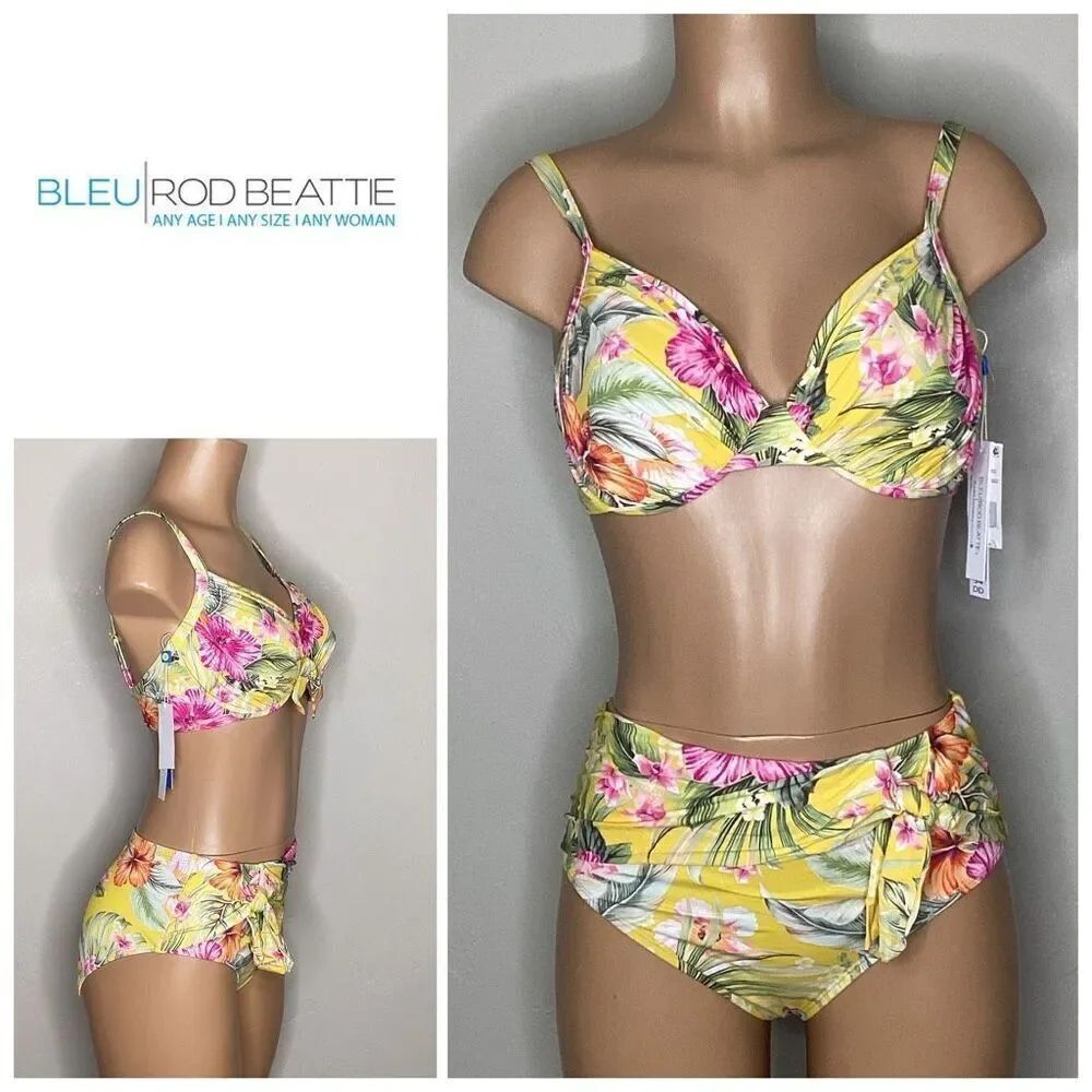 New. Bleu Rod Beattie tropical bikini. 34DD/6-bottom. Retails $169